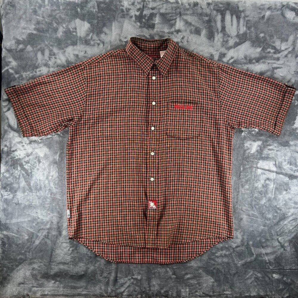 Mecca DNM Plaid Button Up Shirt Men 2XL Vintage Rap Hip Hop Street Y2K